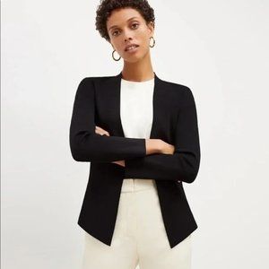M.M. Lafleur Womens Black Woolf Jardigan Knit Blazer Jacket Open Front Size XL